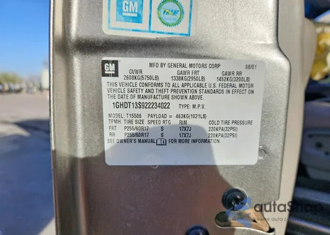 2002 Oldsmobile Bravada z USA, uszkodzony, nr VIN 1GHDT13S922234022
